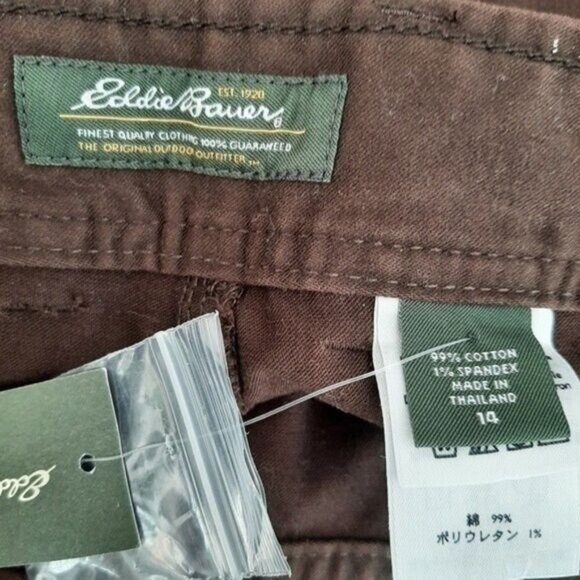 EDDIE BAUER | Casual Boot Cut Cargo Pants Brown Sz 14 - Picture 10 of 10